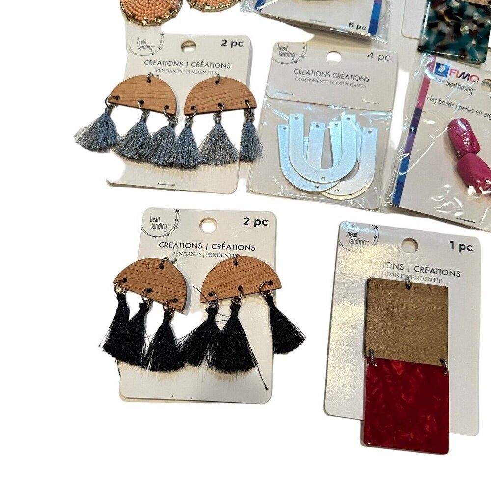 Jewelry Making Supply Lot Clay Bead Pendants Components DIY Crafts Boho Tasseles - Picture 7 of 7